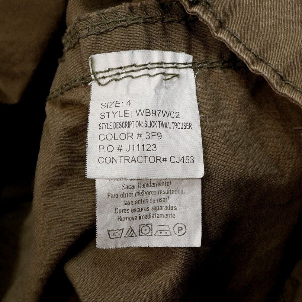 Calvin Klein Roll Cuff Crop Pants Size 4 Womens Olive Lightweight Cotton 30 x 19 - Picture 8 of 10
